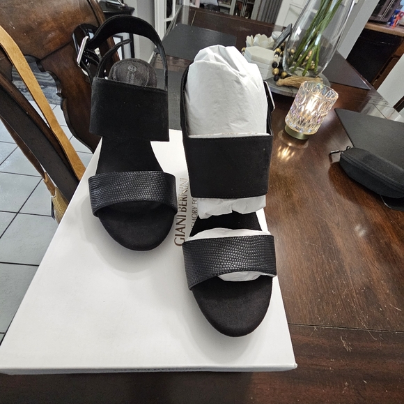 GIANI BERNINI MEMORY FOAM AIKKO3F BLACK LIZ MC! 8.5! - Picture 1 of 13